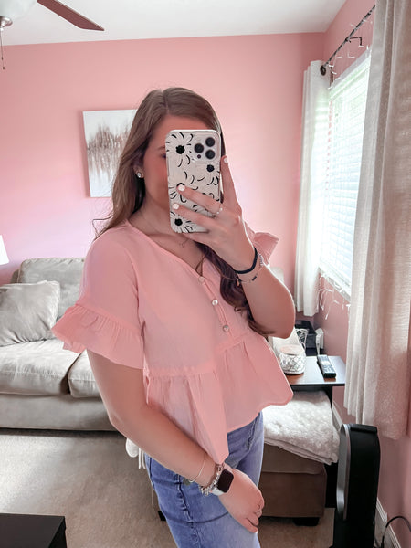 pretty in pink peplum top