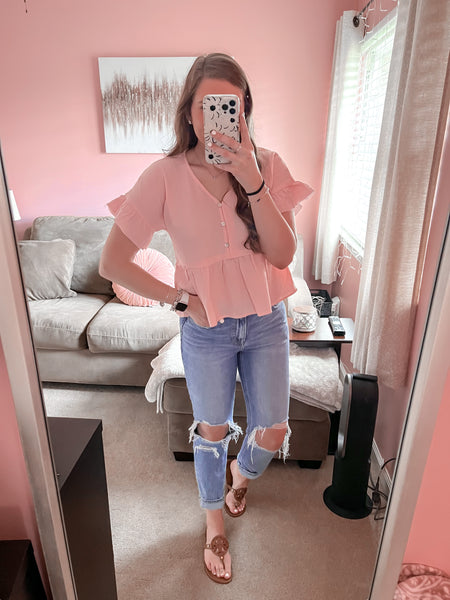 pretty in pink peplum top