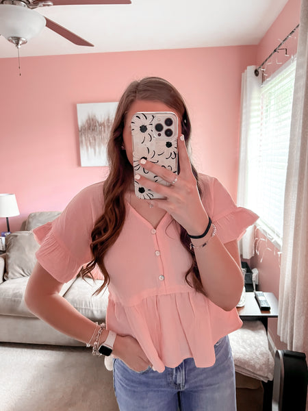 pretty in pink peplum top