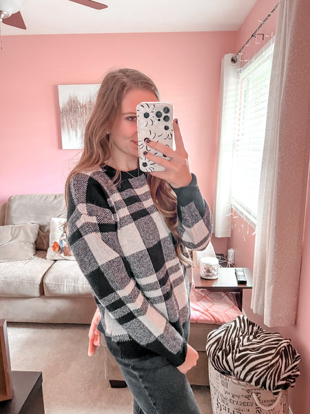 plaid about you sweater