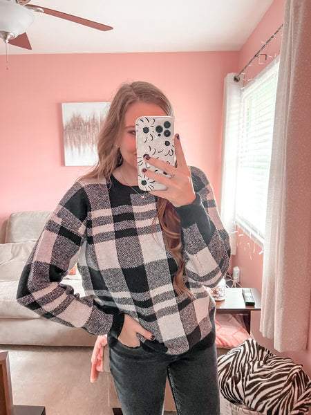 plaid about you sweater